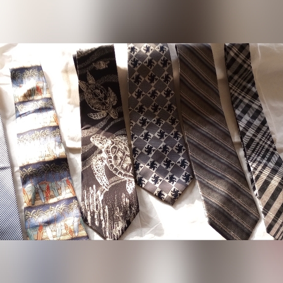 Designer and Vintage Tie Collection. SIX FOR ONE BUNDLE. Black Tones. - Picture 3 of 11